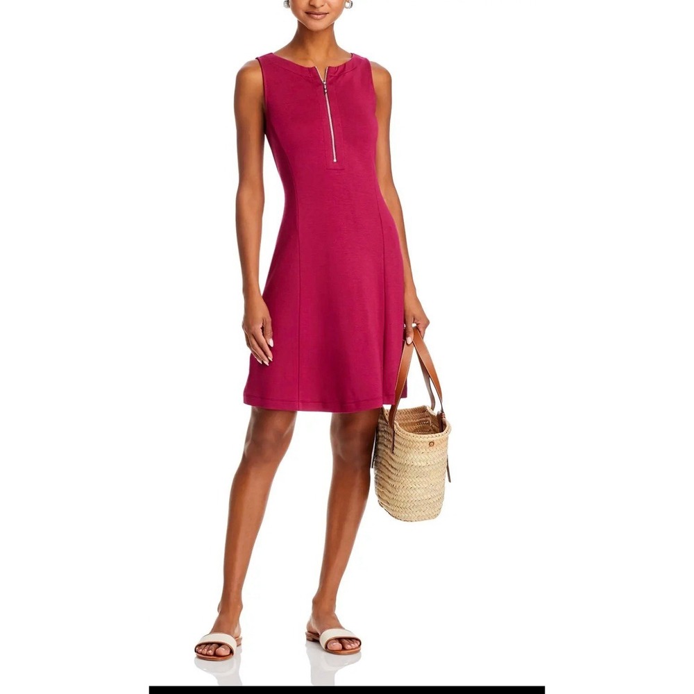 Tommy Bahama Women's Beet Red Darcy Fit & Flare Sleeveless Dress with pockets M